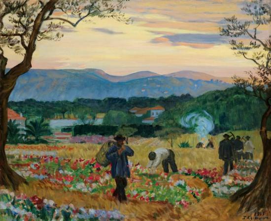 The Flower Harvest, 1931 Artwork by Boris Mikhailovich Kustodiev