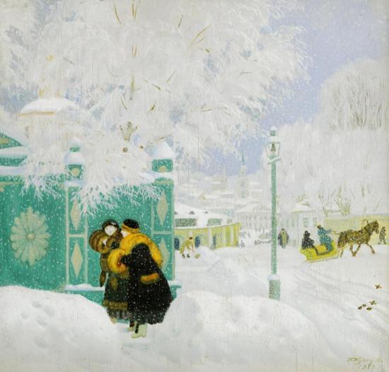 Winter Scene, 1919 Artwork by Boris Mikhailovich Kustodiev