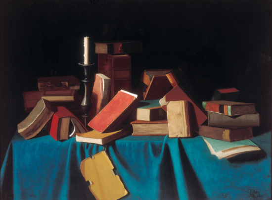 In The Library, 1894-1900 Artwork by John Frederick Peto