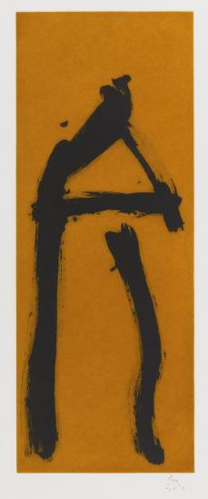 Black Gesture On Copper Ground Artwork by Robert Motherwell
