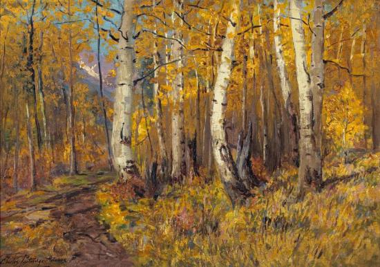 A Path Through The Aspens Artwork by Charles Partridge Adams