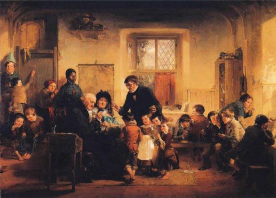 Visit To The Village School, 1852 Artwork by Thomas Faed