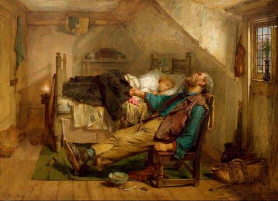 Worn Out, 1868 Artwork by Thomas Faed