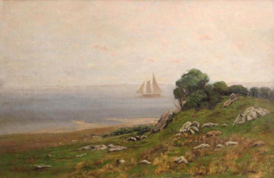 Ship Sailing Off The Coast, Thought To Be San Francisco Bay, 1891 Artwork by Charles Partridge Adams