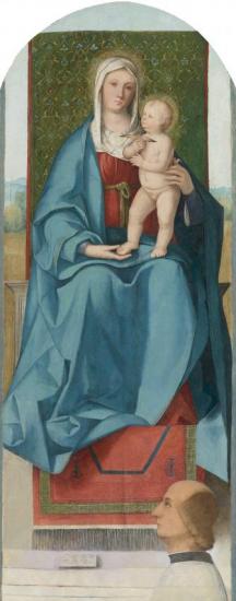 The Madonna And Child Enthroned With A Donor Artwork by Boccaccio Boccaccino