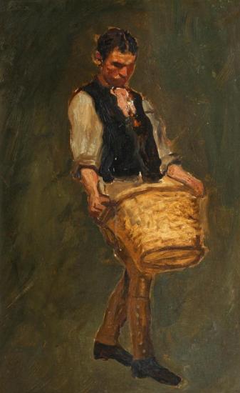Man With Basket Artwork by Edwin Arthur Ward