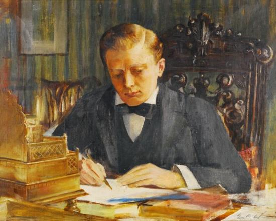 Portrait Of Sir Winston Churchill As A Young Man Artwork by Edwin Arthur Ward