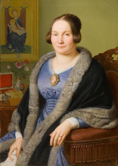 Portraits Of Dr. Med. Franz Xavier Von Soist's Wife Margarete Artwork by Franz Ittenbach