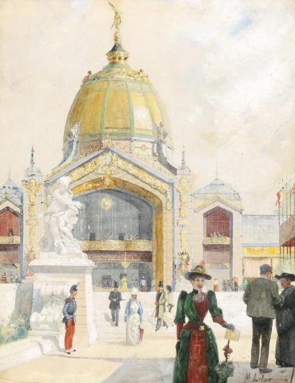 The 1900 World's Fair Exhibition On The Champ De Mars Artwork by Maurice Leloir