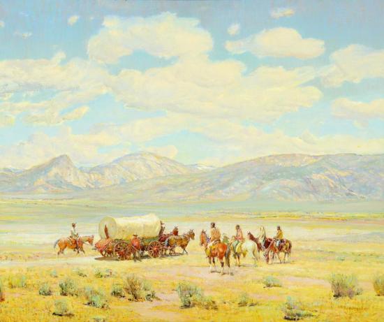 Homesteaders On Indian Land Artwork by Oscar Berninghaus