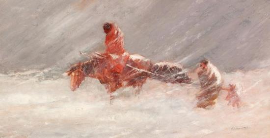 Snow Storm Artwork by Oscar Berninghaus