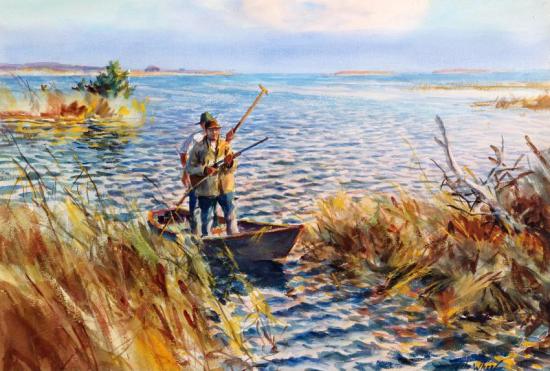 In The Marsh, Late Afternoon Artwork by John Whorf