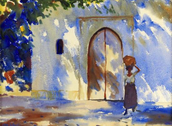 Woman With A Basket On Her Head, Algeria Artwork by John Whorf