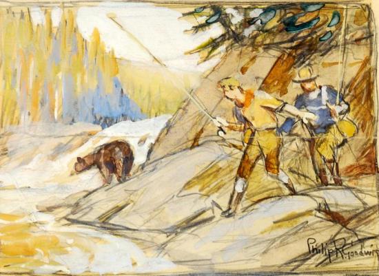 Surprised Fishermen Artwork by Philip R. Goodwin