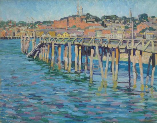 An Old Pier, Gloucester, 1919 Artwork by Jane Peterson