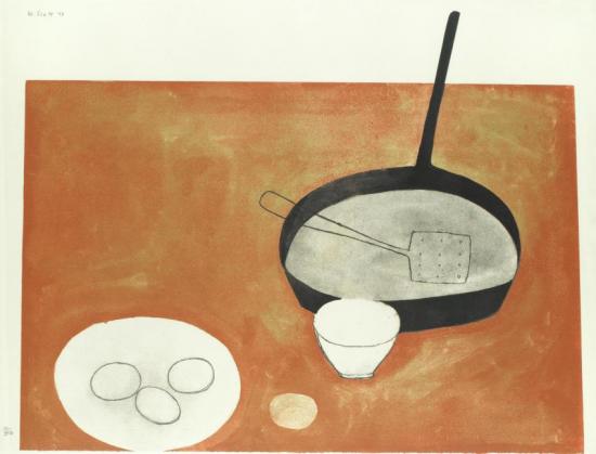 Still Life With Frying Pan, 1973 Artwork by William Scott