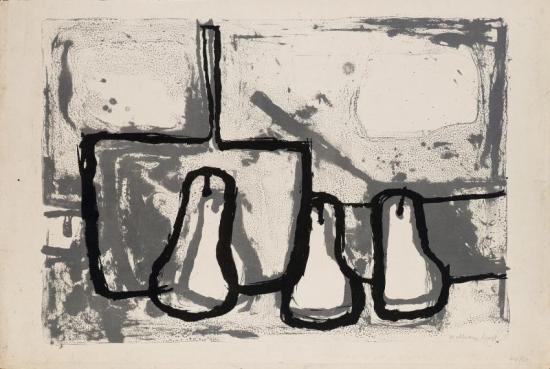 Still Life With Three Pears And A Pan Artwork by William Scott