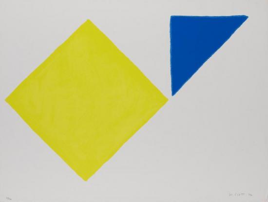 Yellow Square Plus Quarter Blue Artwork by William Scott