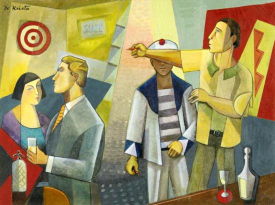 Les Flechettes Au Havre, 1949 Artwork by Bela De Kristo