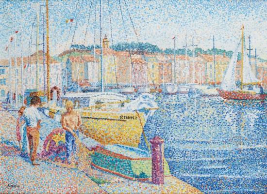 Le Port De Saint-tropez Depuis Le Mole Jean-reveille Artwork by Yvonne Canu