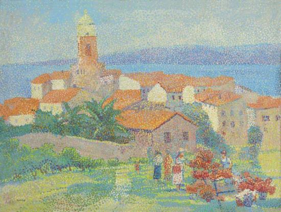 Marché Aux Fleurs à Saint-tropez Artwork by Yvonne Canu