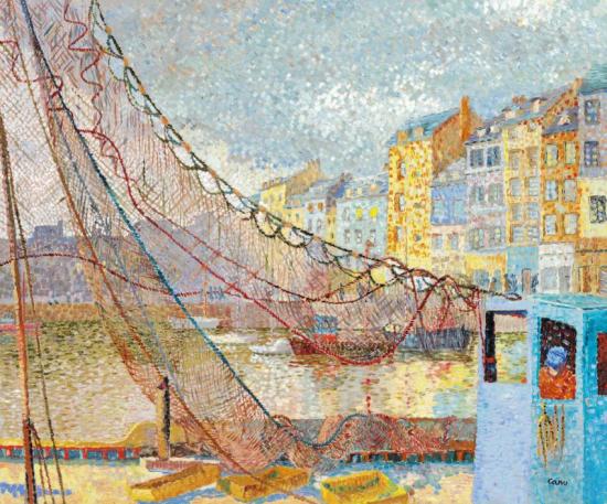 Séchage Des Filets à Honfleur Artwork by Yvonne Canu