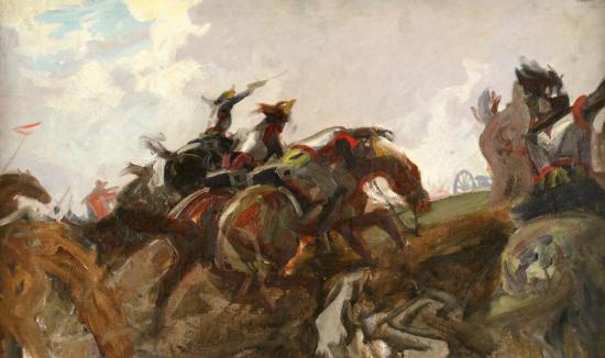 Charge Of The Cuirassiers, Ca. 1900-1925 Artwork by Charles Hoffbauer