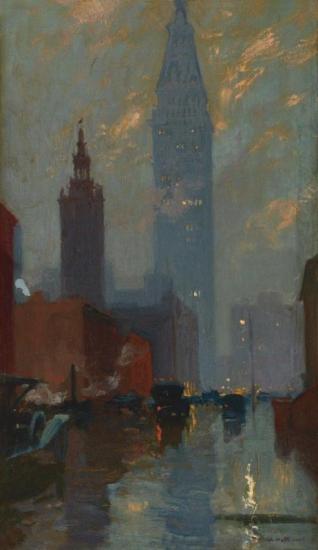 Metropolitan Tower, New York Artwork by Charles Hoffbauer