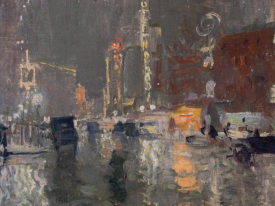 New York On A Rainy Night Artwork by Charles Hoffbauer
