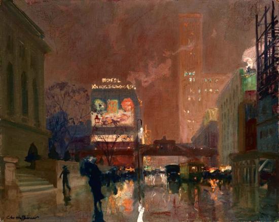 New York Public Library Artwork by Charles Hoffbauer