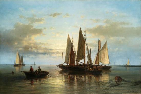 Boats Clustered By The Shore Artwork by Abraham Hulk