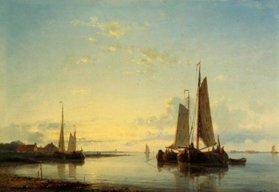 Fisherboats In A Calm Artwork by Abraham Hulk