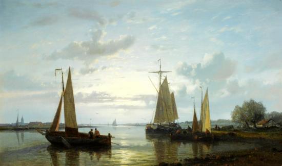 Fishing Boats On The Scheldt Artwork by Abraham Hulk