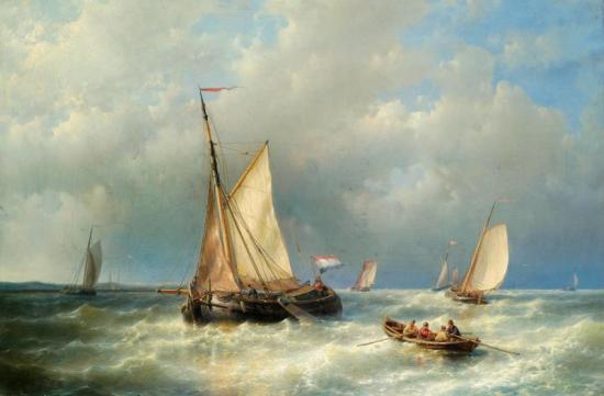 Stormy Sea With Ships Artwork by Abraham Hulk