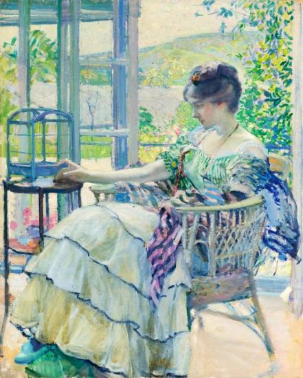 Contemplation (woman Seated Next To Birdcage), 1913 Artwork by Richard Edward Miller