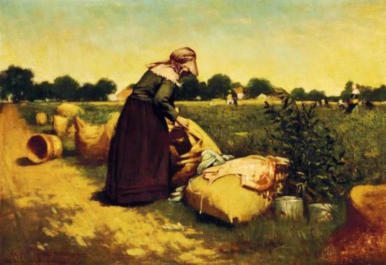 In The Pea Field, 1887 Artwork by Harry Roseland