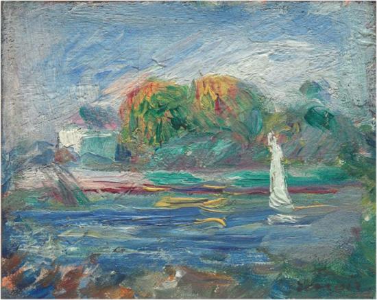 The Blue River, Ca. 1890-1900 Artwork by Pierre Auguste Renoir