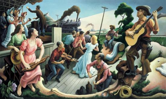 The Sources Of Country Music Artwork by Thomas Hart Benton
