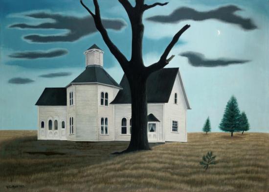 Old House, New Moon, 1943 Artwork by George Copeland Ault