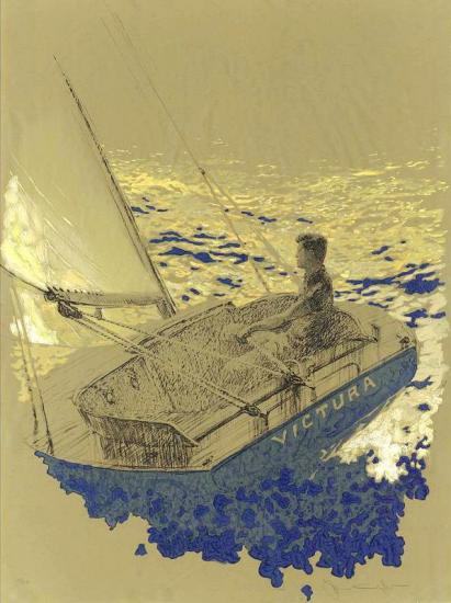 John F. Kennedy Sailing In Victura, 1969 Artwork by Jamie Wyeth