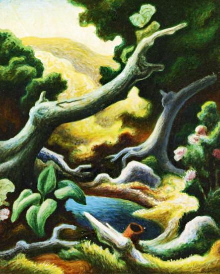 Pool In The Woods, 1944 Artwork by Thomas Hart Benton