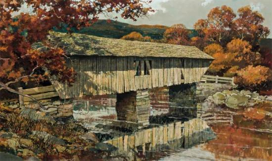 Covered Bridge Artwork by Eric Sloane