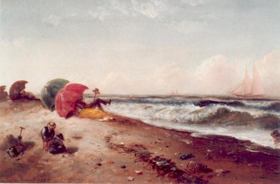 Leisurely Beach Afternoon, 1885 Artwork by Granville Perkins