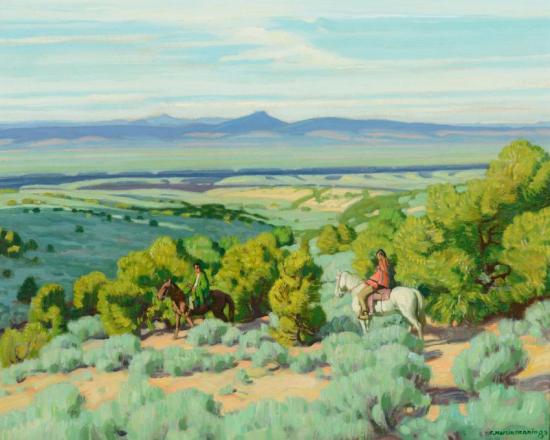 Riders In The Piñon Artwork by E. Martin Hennings