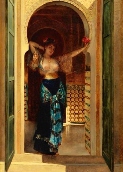 At Her Ease, Grenada Artwork by Edouard Frederic Wilhelm Richter