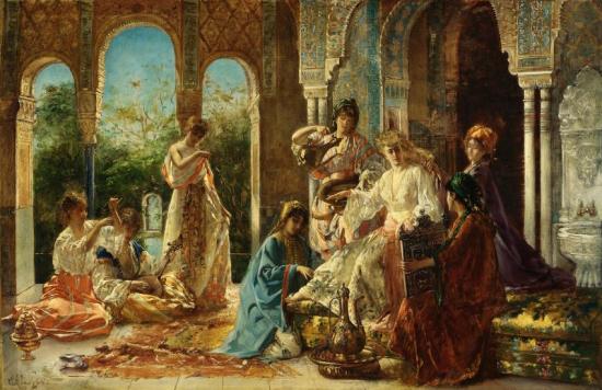 Attending The Favorite Artwork by Edouard Frederic Wilhelm Richter