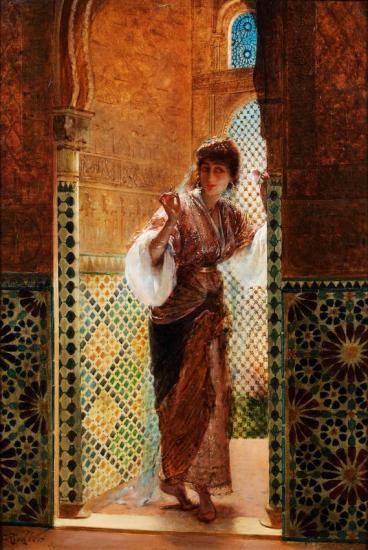 Oriental Beauty By A Window Artwork by Edouard Frederic Wilhelm Richter