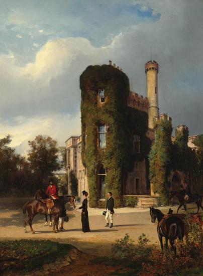 Preparing For The Hunt, 1876 Artwork by Edouard Frederic Wilhelm Richter