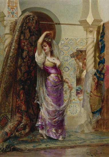 Preparing For The Performance Artwork by Edouard Frederic Wilhelm Richter