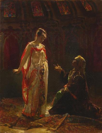 The Fortune Teller Artwork by Edouard Frederic Wilhelm Richter